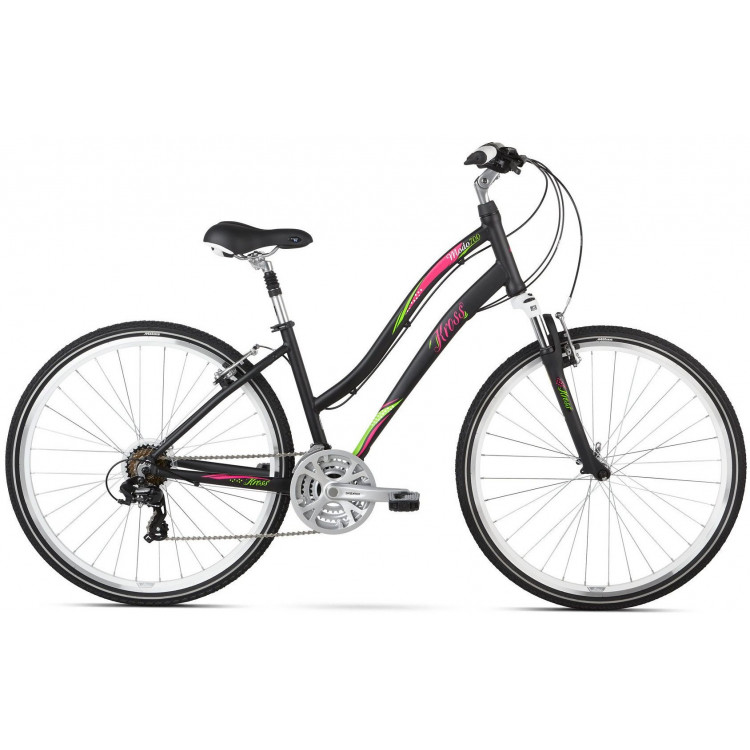 Mestský retro bicykel 28" Kross Modo 2.0 700 Hliníkový 16" M Čierno-ružovo-zelený Mestský retro bicykel 28" Kross Modo 2.0 700 Hliníkový 16" M Čierno-ružovo-zelený